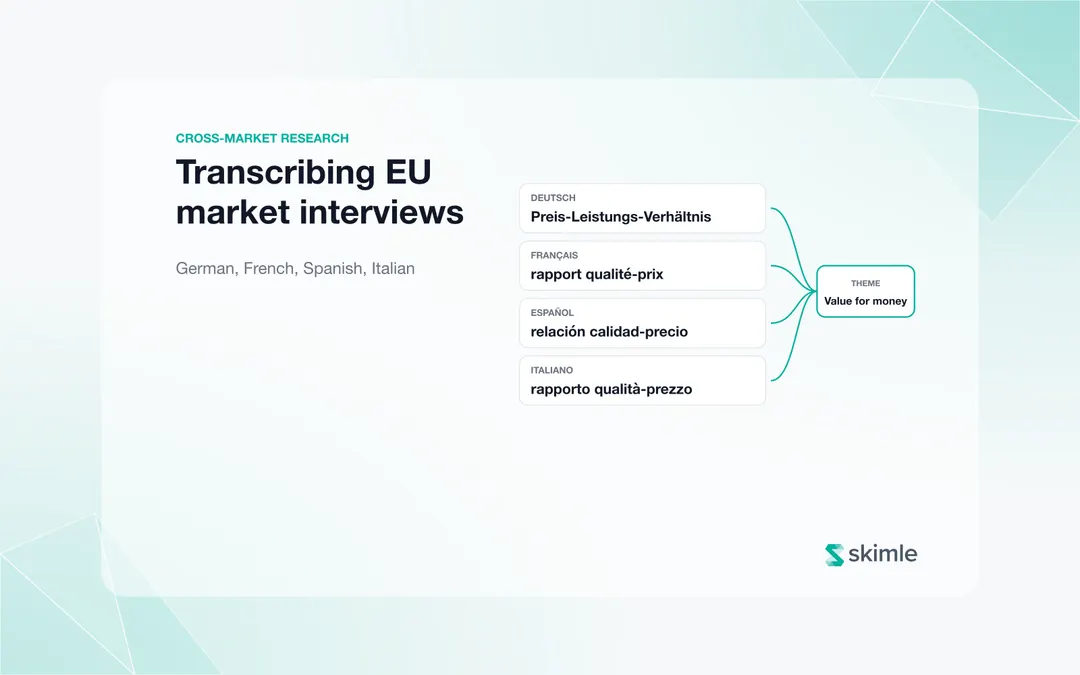 Cover Image for Transcribing German, French, Spanish and Italian interviews for cross-market research